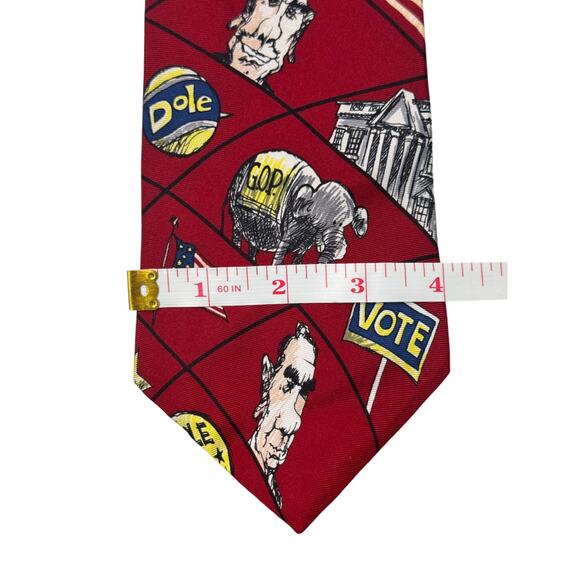 VINTAGE Political Men Tie 96‎ Dole for President Mike Luckovich Design 100% Silk - Picture 6 of 6
